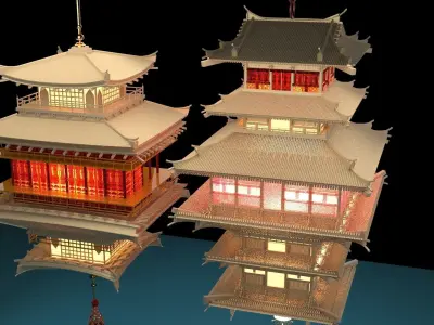 Chinese palace  lantern  3D model buy