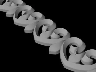 Central decor ornament for furniture 3D model 42