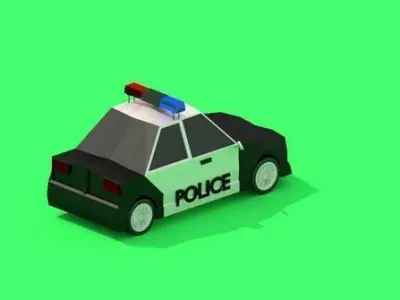 Low Poly Police car  Low-poly 3D model by CGmano88