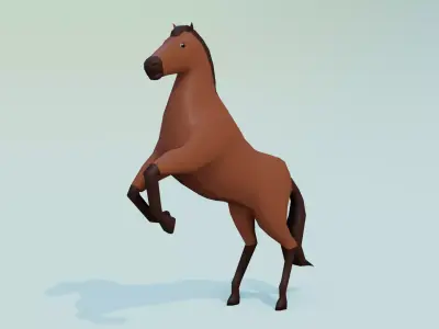 Horse Rigged Low poly 3D model Low-poly 3D model
