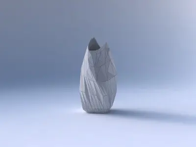 Vase twisted double arc quadratic with random triangle plates 3D print model