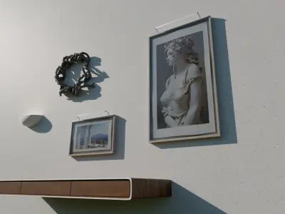 Greek Wall Furnitures Hotel - Realistic PBR 3D model