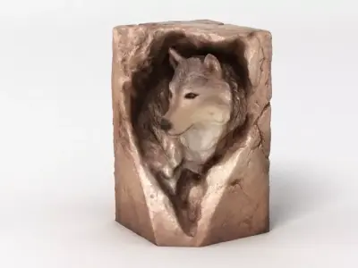 Wolf Statue 3D model