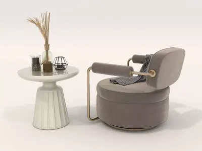 Modern Coffee Table and Armchair Set 56 3D model