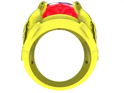 Luxury Dragon Oval Stone Ring for Men 5131  3D print model