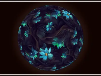 Dark Forest Flowers -- 20 TEXTURES -- Hand-painted ---PACK 2--- Texture