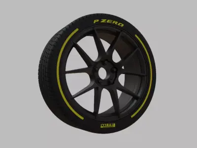 Miniature Enkei YS5 Rim and Tire - 3D Print - No Textures 3D print model