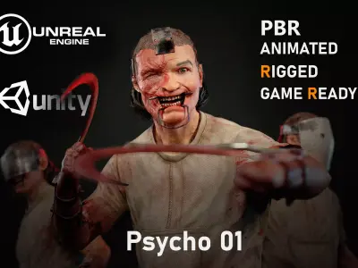 Psycho01 psycho - unreal engine Low-poly 3D model