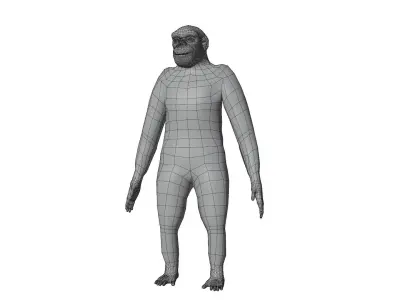 Rigged Ape Low-poly 3D model