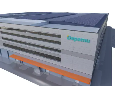 Industrial Building Factory 020 3D model