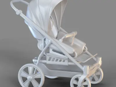 Cartoon Baby Buggy 3D model