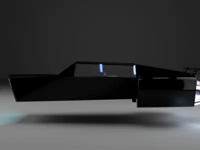 Low Poly Flying Car Low-poly 3D model
