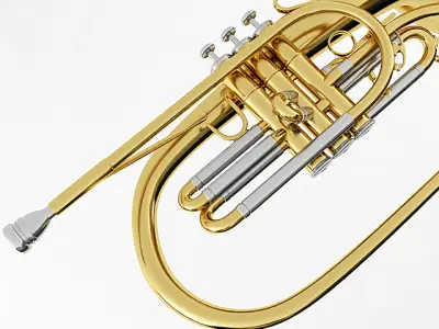 Mellophone brass instrument 3D model