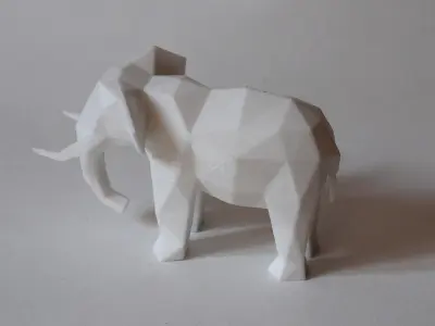 Lowpoly Elephant Sculpture 3D print model