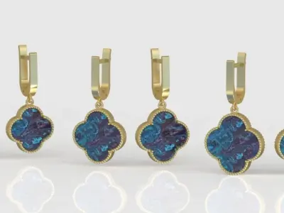Earrings model 3D printable model 0217-12 3D print model
