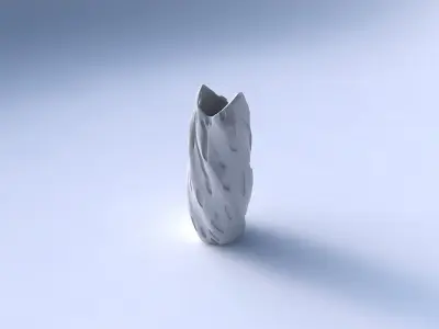 Vase twisted double arc hexagon  with cavities smooth 3D print model