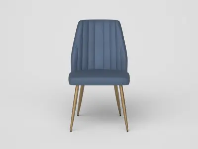 Leilani dining chair velvet blue Low-poly 3D model