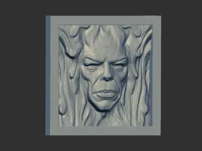 melted man face wall decor 3D print model