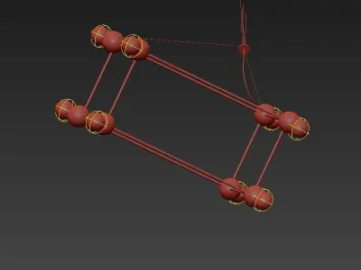 Molecule Gold Chandelier 3D model