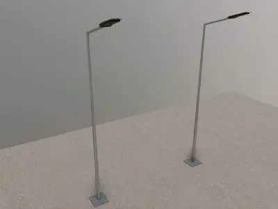 5mt Conical Lighting Pole Single Consol 3D model