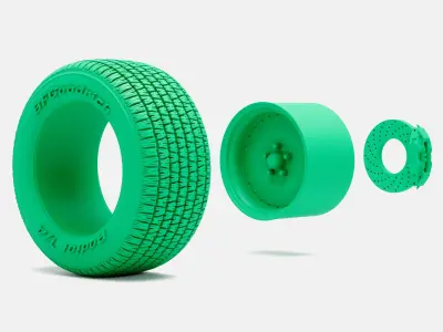 15x10 Centerline Auto Drag Wheel BFGoodrich Radial TA Tire 3D print model