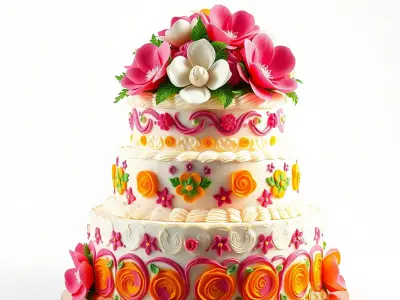 Lavish Decorative Cake Design Model Pack Low-poly 3D model