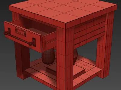 RH ZINC-TOP MERCANTILE SIDE TABLE 22sq 3D model