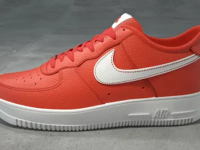 Nike Air Force 1 low team orange Low-poly 3D model
