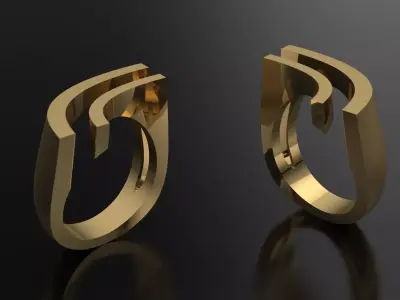 Elegant Ring Jewelry Gold Brand 3D print model