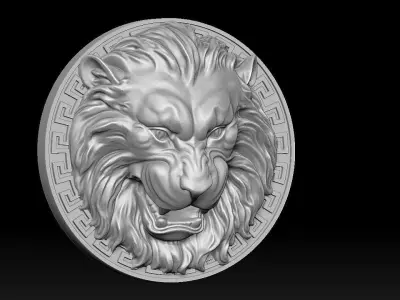 Lion Head Pendant 3D Printed Model  3D print model