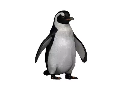 Penguin Low-poly 3D model 4