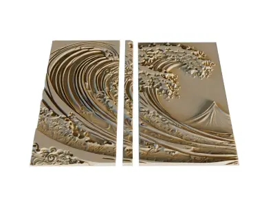 mural decor set wall panel 33 3D model