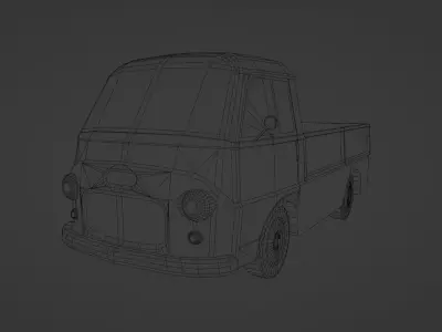 Fiat 1100 T Pick Up Low-poly 3D model