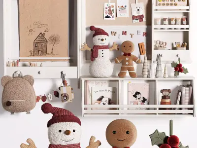 Pottery Barn and West elm Cameron Wall Organizer For kids 3D model