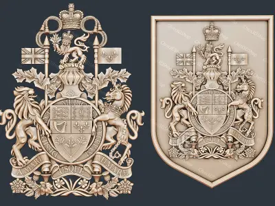 Coat of arms of Canada - Digital model for CNC in STL format  3D model