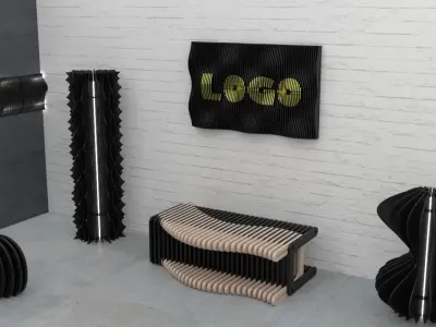 Parametric wall art logo customisable - file for CNC 3D model