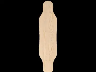 Realistic Longboard shape board skateboard 3D model