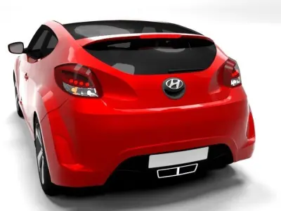 HYUNDAI VELOSTER LOWPOLY Low-poly 3D model