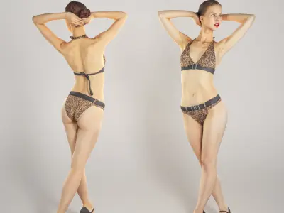 Sexy woman in a swimsuit posing  199 Low-poly 3D model