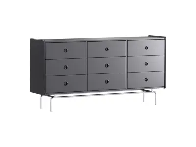 Stylish Wood Sideboard 3D model