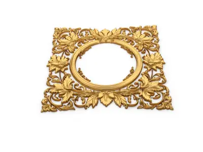 Plaster decorative frame ornament 01 3D model