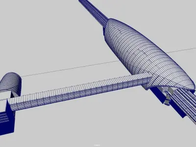 dubai metro stations with train 3D model
