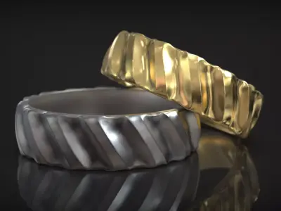 Abstract Textured Pattern Hammered Wedding Band 3D print model