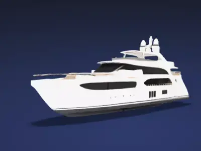 Luxury Motor Yacht Watercraft- 3D Model 3D model