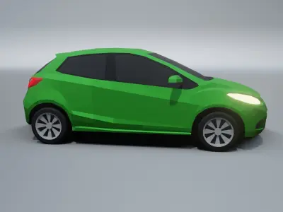 Mazda 2 low poly 3D model car Low-poly 3D model