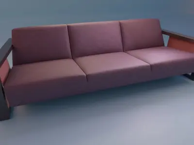 3D Studio Couch Low-poly 3D model