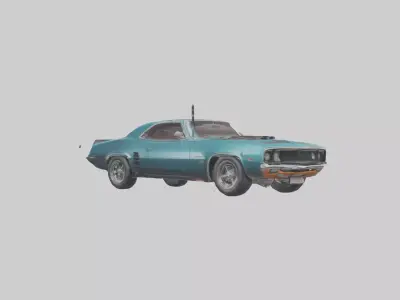 Retro Muscle Car with Modern Tires model Low-poly 3D model