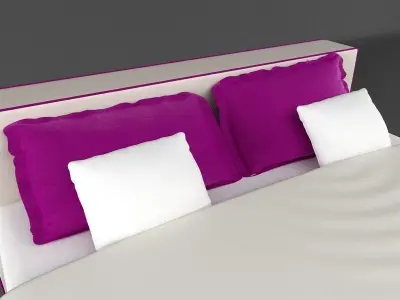 Bed 1 with bedding 3D model