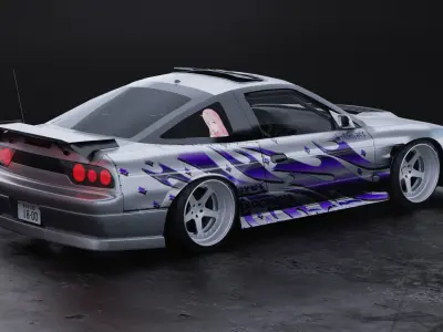 Nissan 180sx  Low-poly 3D model