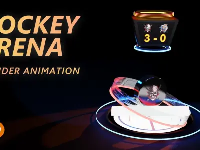 Hockey mini arena Blender animation template 3D model